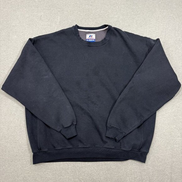 Vintage Russell Athletic Black Blank Sweatshirt Dri-Power Men’s XXL 90s Y2K - Picture 1 of 5